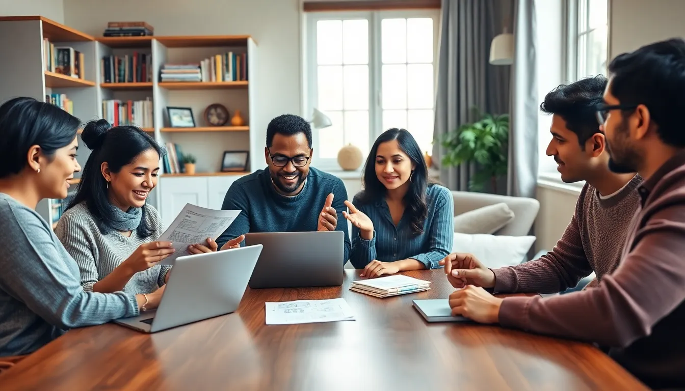 parents discussing special needs education in a cozy home setting.